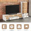 Meuble audio-vidéo en bois blanc avec tablettes de rangement et armoire pour la maison de 102 pouces-133590469-134081411