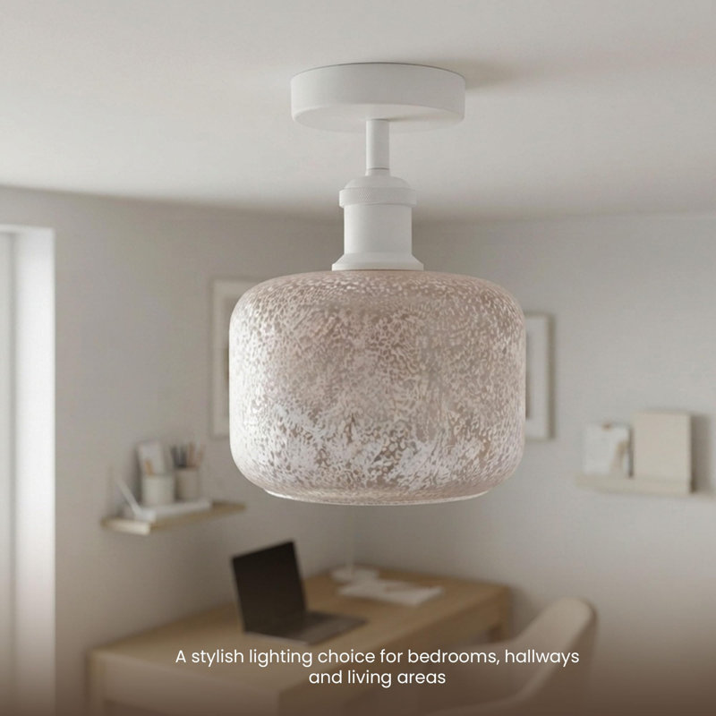 Semi Flush Mount, White