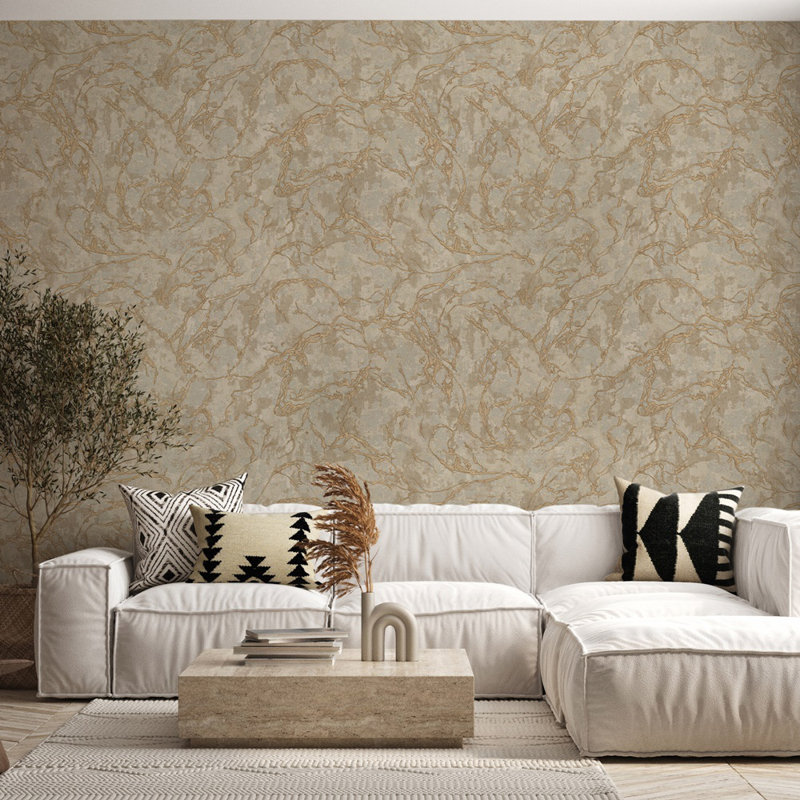 Papier peint texturé marbré Modern Modern, Brun