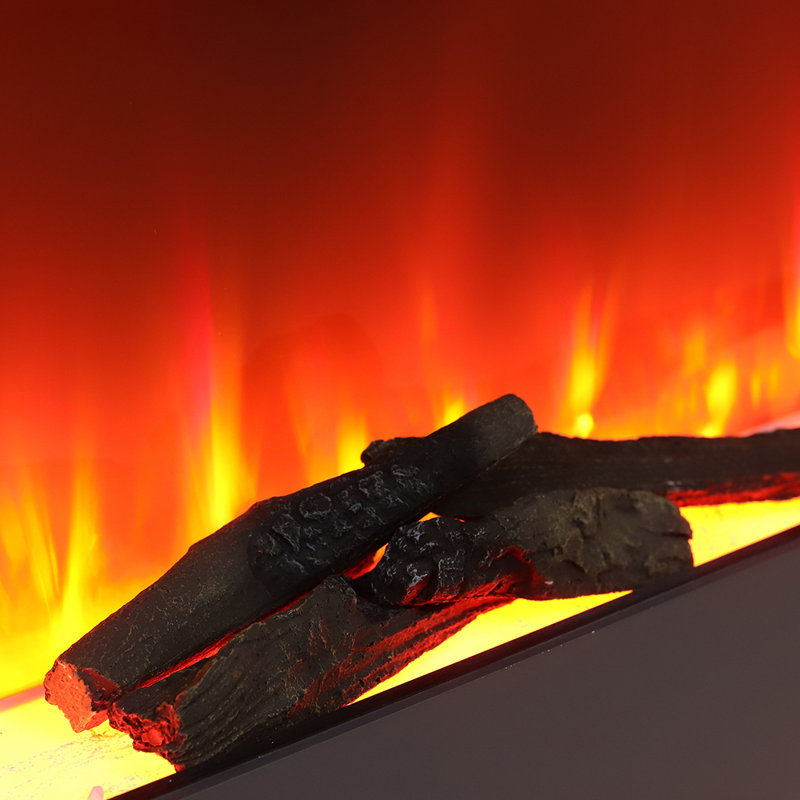 Brayden Studio 132cm W Black Electric Fireplace