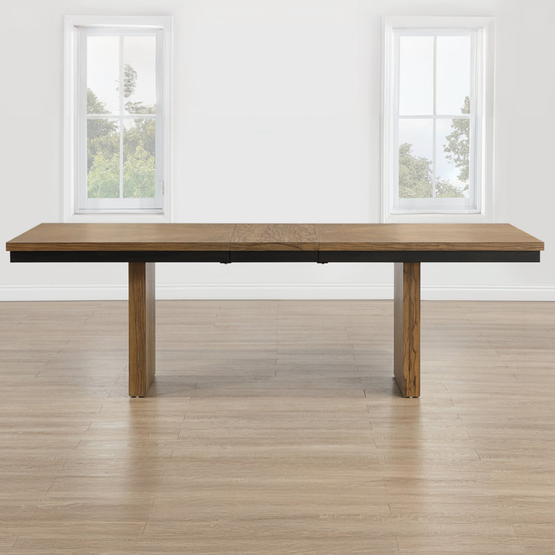 Gillyan Roatan 80-96" Extendable Dining Table With Self-Storing Leaf