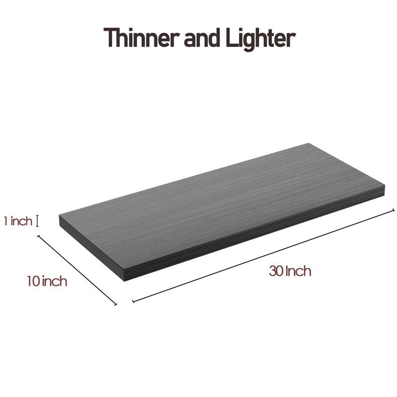 30 in. W x 1 in. H x 10 in. D Floating Shelf in White 30 in. W x 1 in. H x 10 in. D Floating Shelf in White