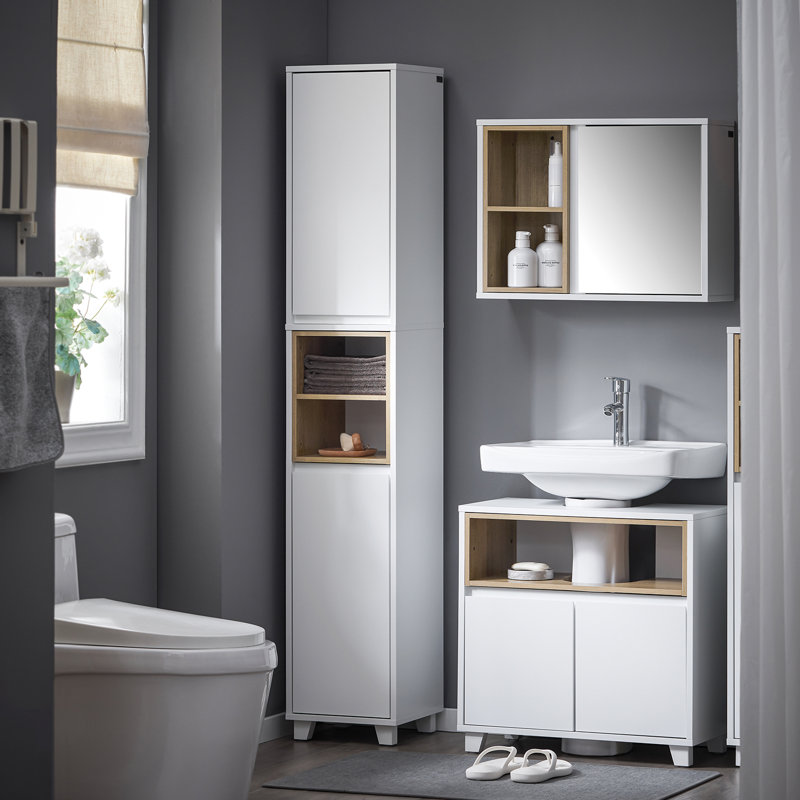 Angelea Freestanding Bathroom Cabinet, White