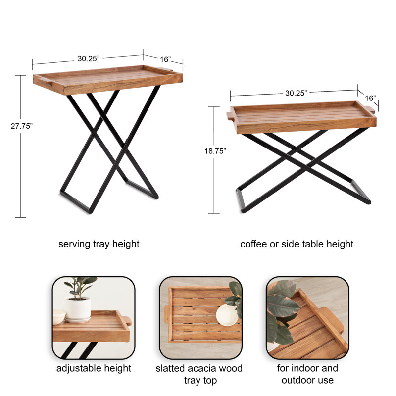 Benahid Solid Wood Tray Top End Table