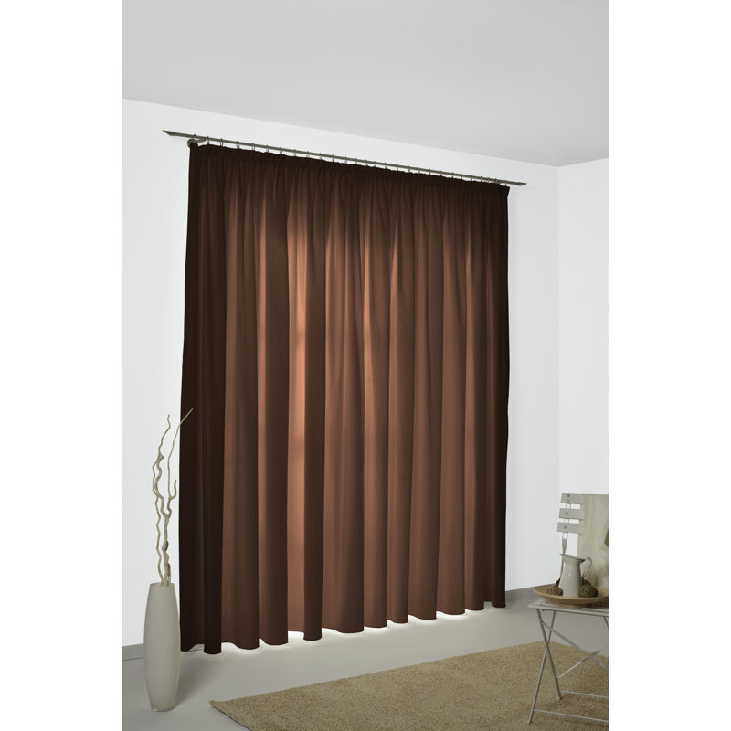 Marybel Room Darkening Single Curtain Panel, 132W x 225D cm, Brown