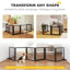 Freestanding Pet Gate 6 Panel Foldable Playpen Black