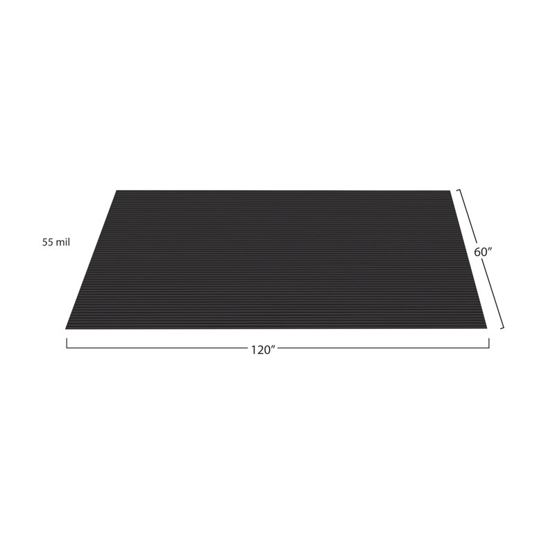 Rouleau de plancher de garage nervuré, Nuit noire, L 120 po x l 60 po