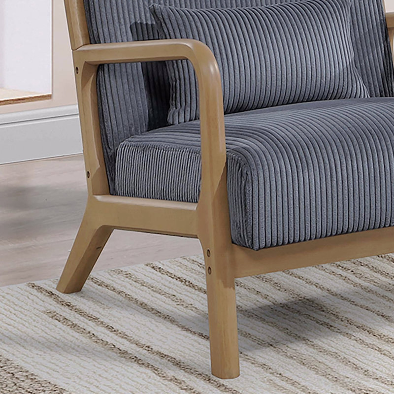 Chaise d'appoint - Coussin de siège rembourré en velours côtelé gris foncé, Gris foncé
