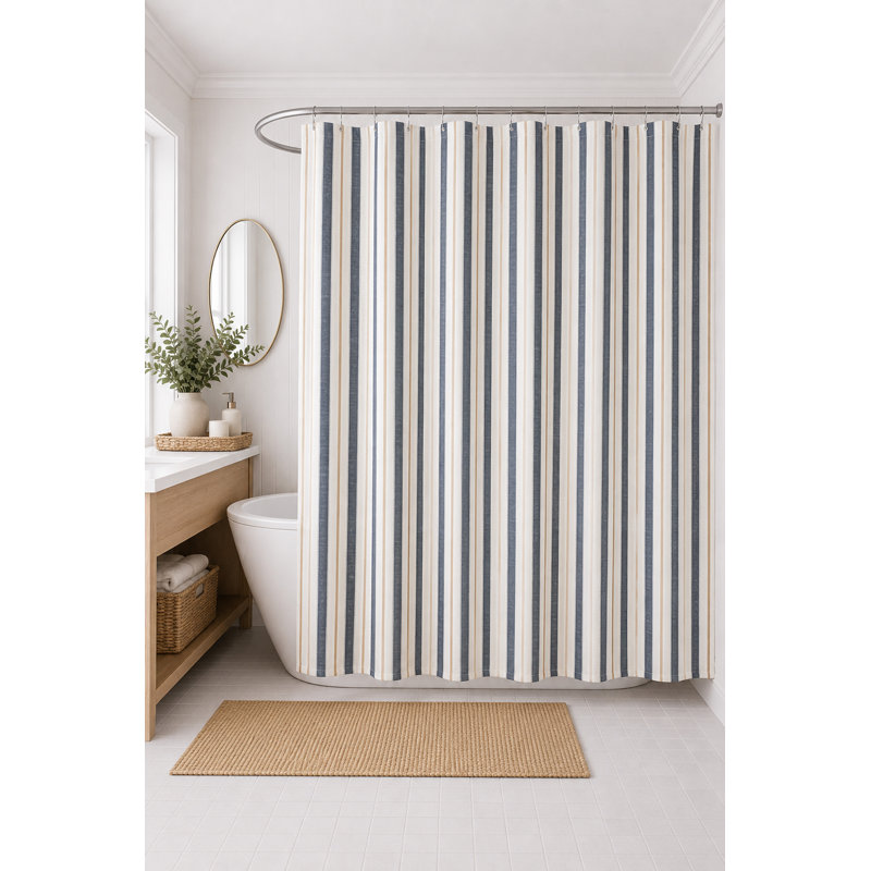 Rideau de douche Classic Stripe, Bleu
