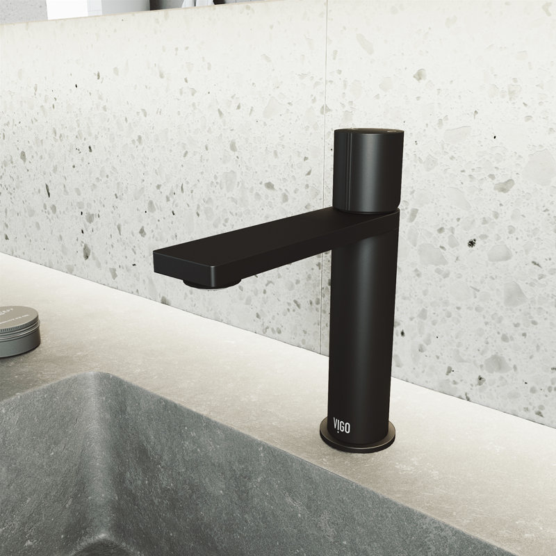 Halsey 7" H Single Handle Single Hole Bathroom Faucet, Matte Black
