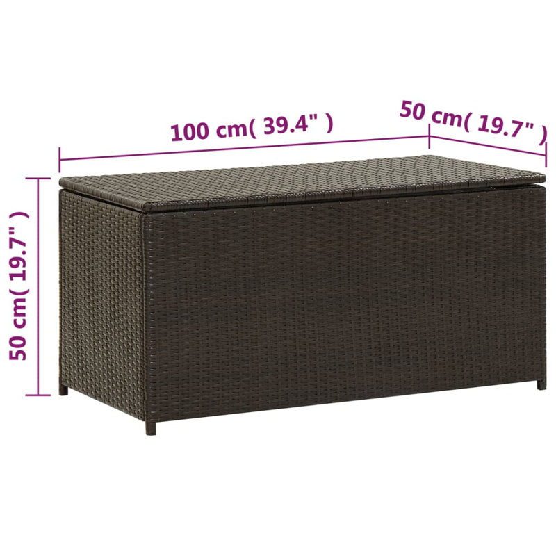 WFX Utility 100cm W 250L Wicker Deck Box, Black/Brown