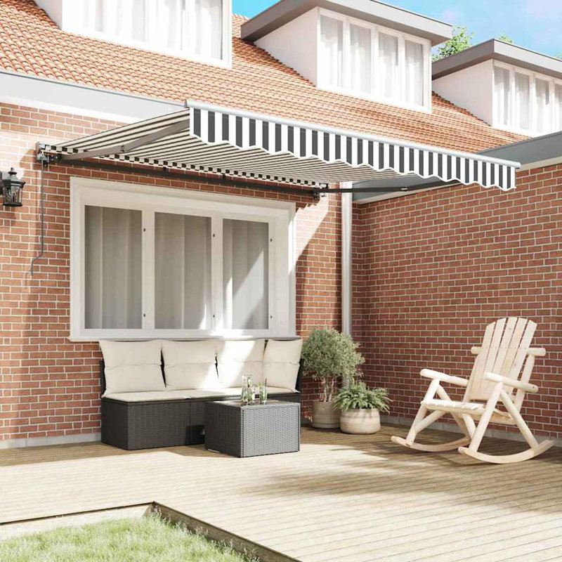 Retractable Awning, Anthracite/White/Anthracite, 300 cm W x 250 cm D