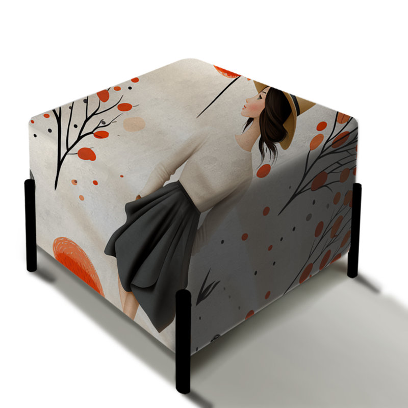 Damarra - Repose-pieds carré Mid-Century