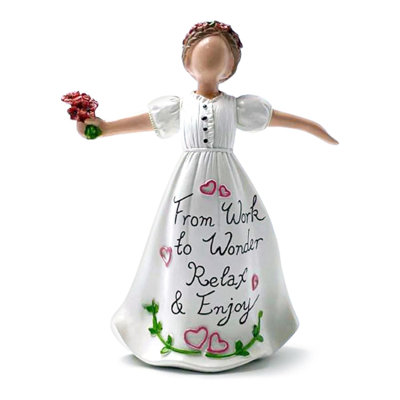 Inspirational Angel Resin Statue with Rose