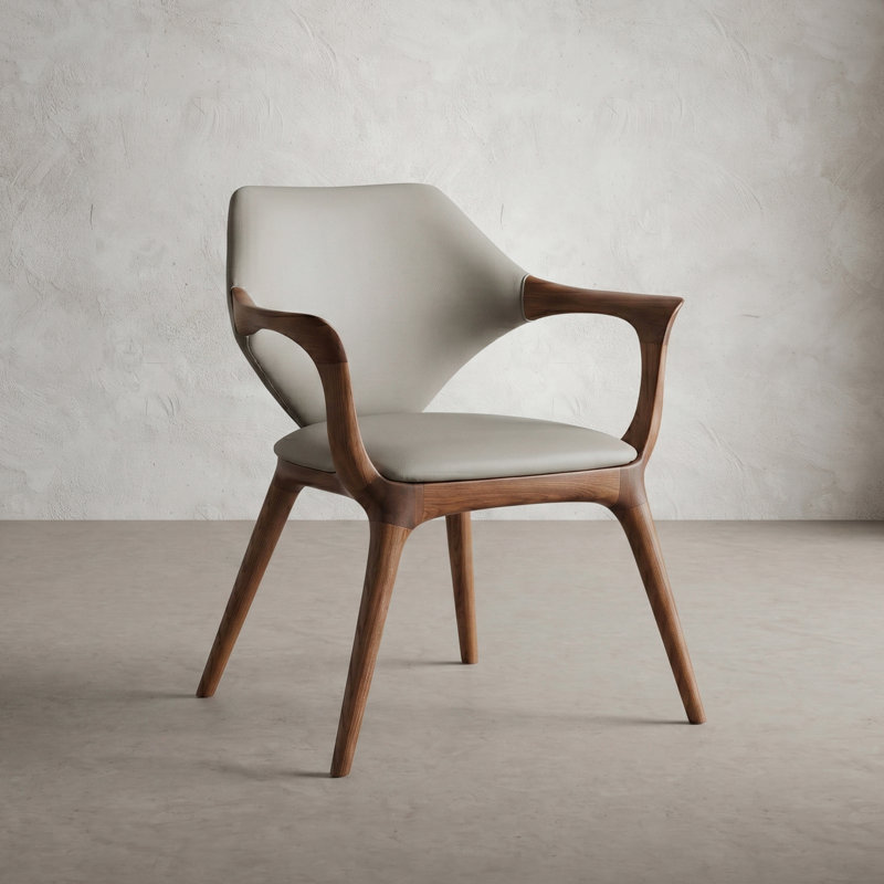 Chaise avec accoudoirs en bois massif Premier