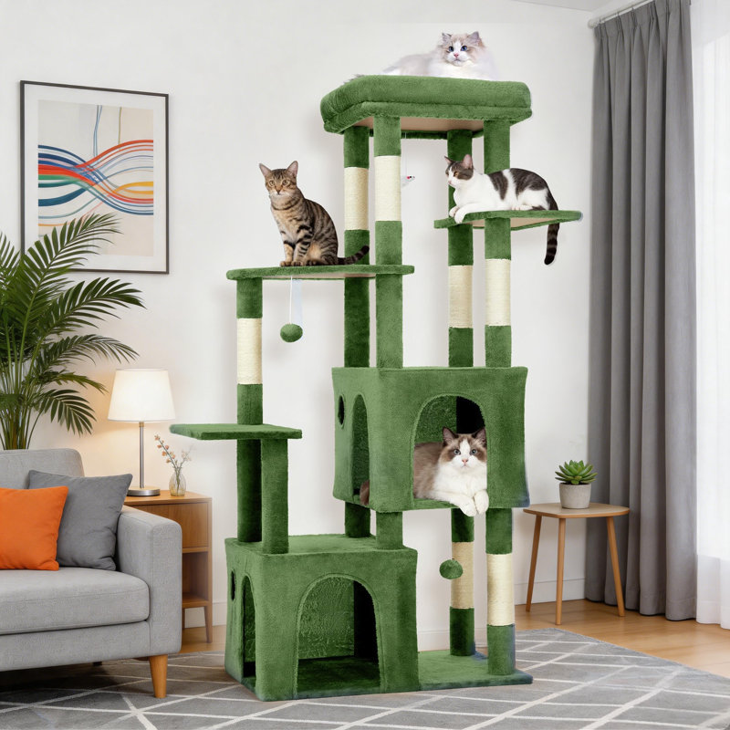 156 cm H Cat Tree / Condo, Green