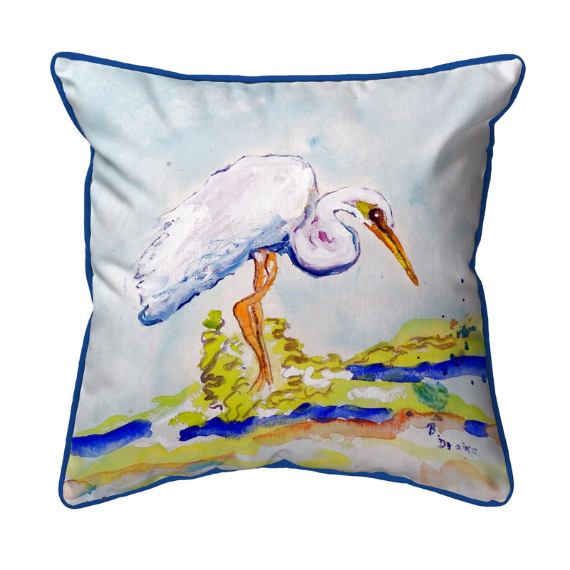 Housse de coussin carrée Egret Egret, H 22 po x l 22 po