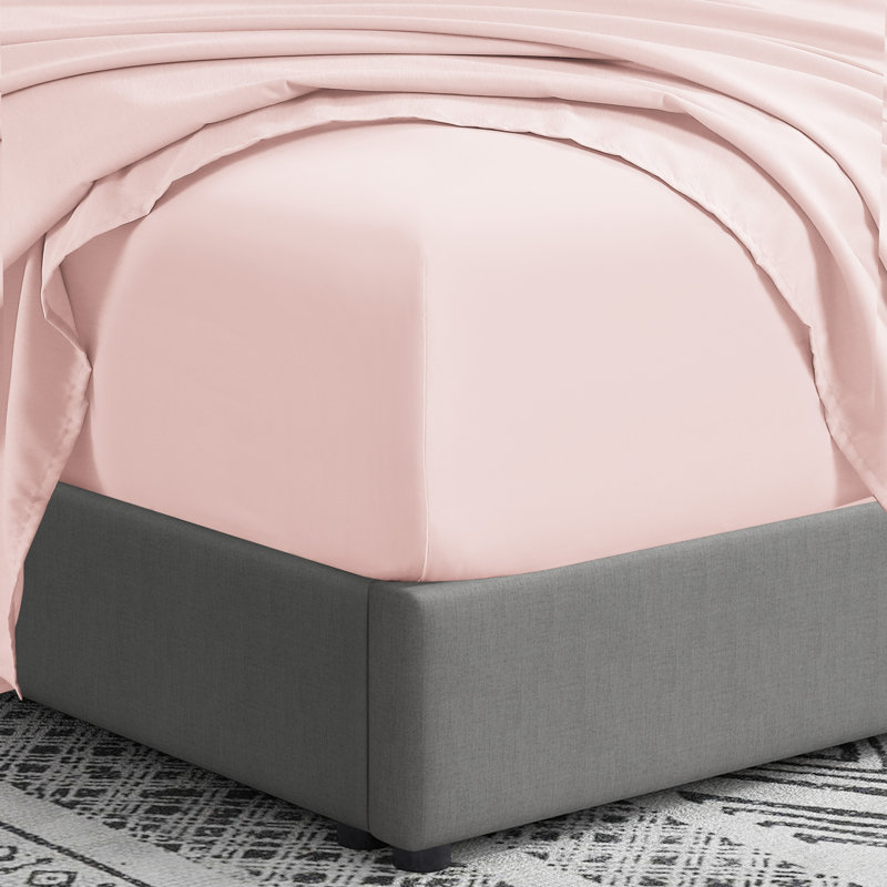 Blush Twin XL Deep Pocket Microfiber Fitted Sheet Set