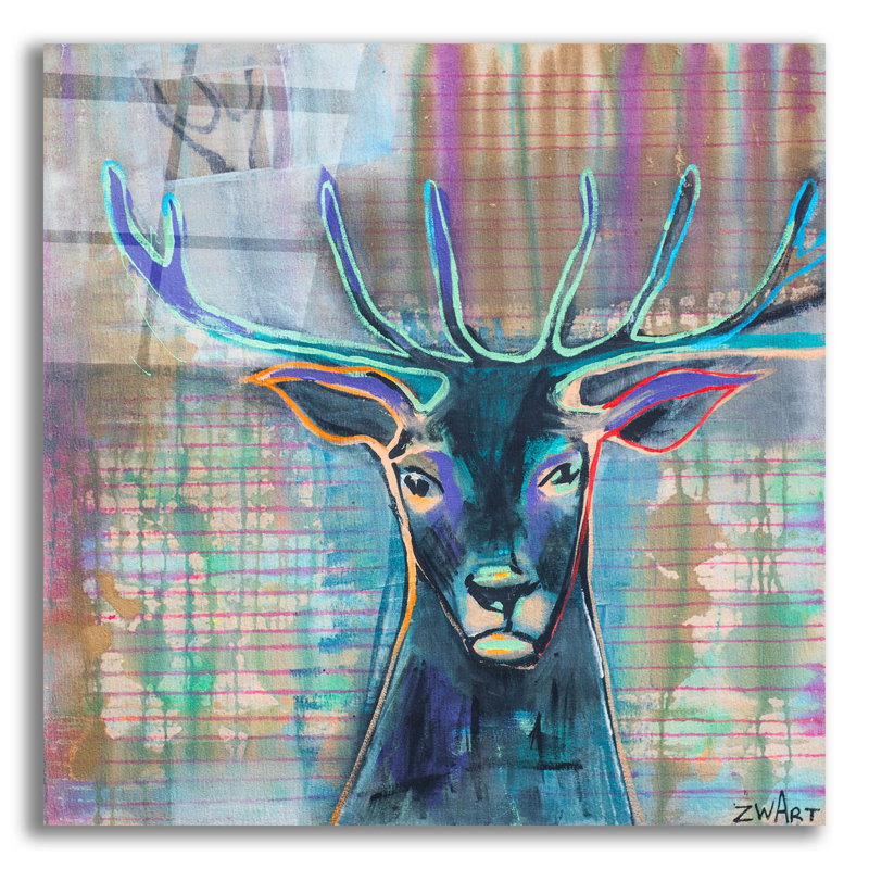 «Dear Deer» par Zwart, H 12 po x l 12 po x P 0,13 po