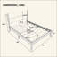 Structure de lit plateforme Mid-Century moderne avec tête de lit tapissier, support de lattes en bois massif, aucun sommier requis, assemblage facile-129932013-129932015