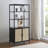 Kenneth Black 3-Shelf Radio Weave Accent Cabinet-1394946467