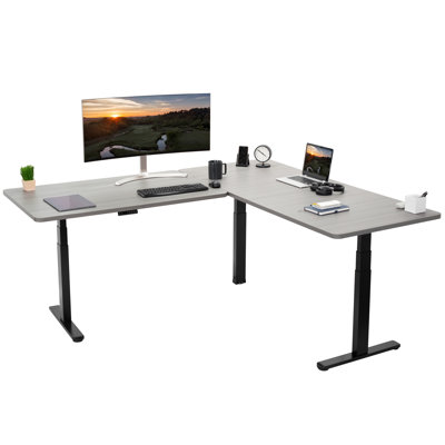VIVO Electric 77" x 71" Corner Stand Up Desk, 3E7B Series