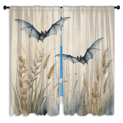 Flying Bats In Field