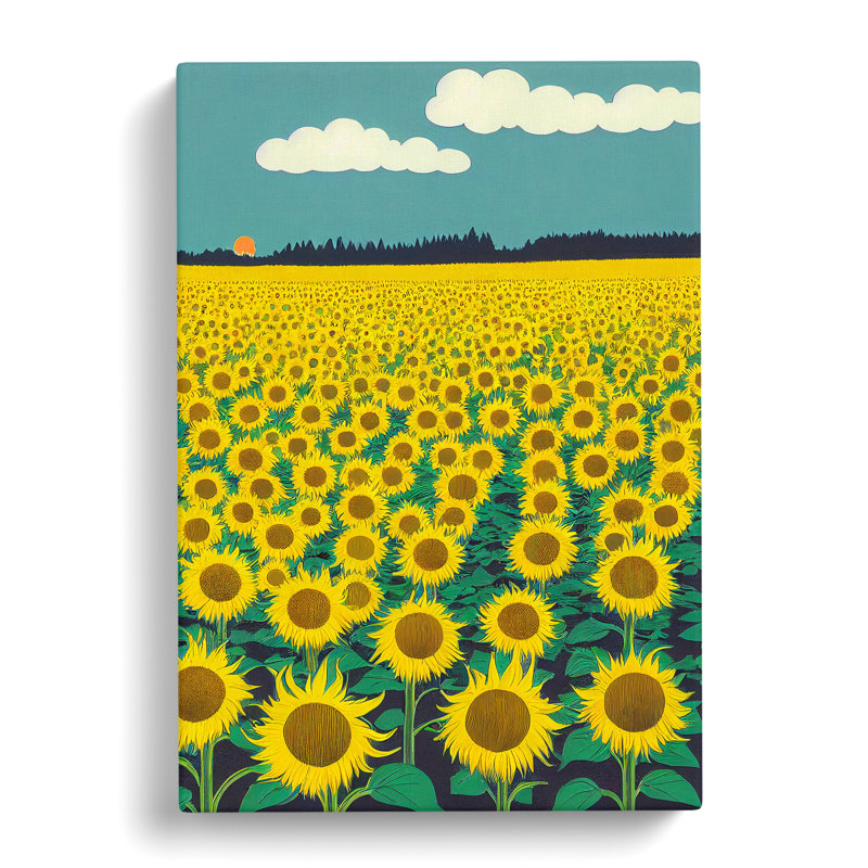 Kalkaska Sunflower Field Vol.5 - Wrapped Canvas, 50cm H x 35cm W x 3cm D