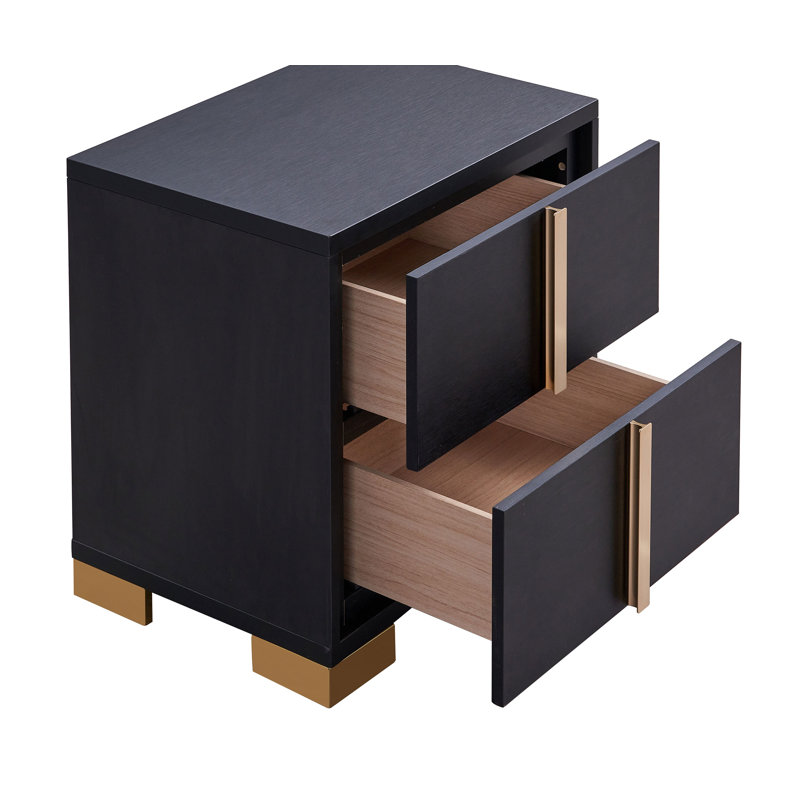 Sabrielle 5-piece Eastern King Bedroom Set Black, King, Black, 5 Pcs: Bed, Nightstand, 2 Dressers, Mirror