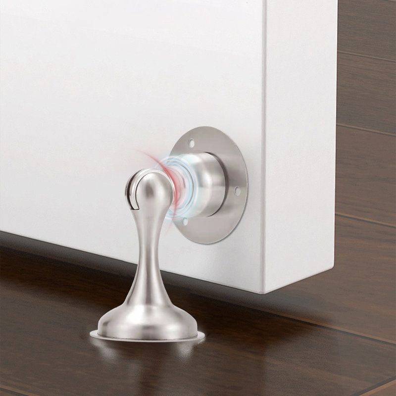 Butoirs de porte magnétiques en acier inoxydable., Nickel brossé
