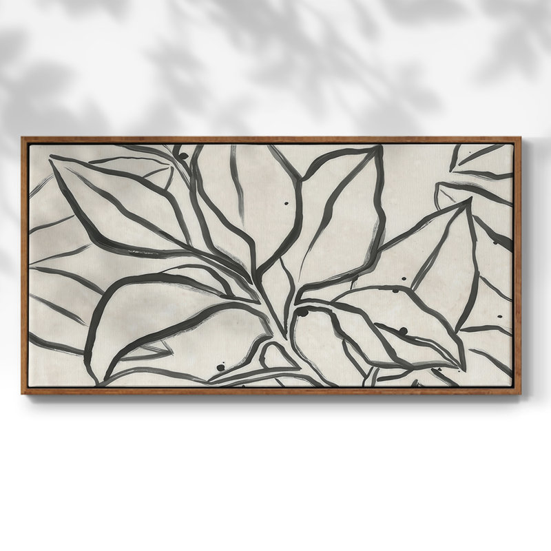 Parchemin brossé I - Toile tendue avec châssis encadré - Prêt à être accroché, H 25 po x l 49 po, Noyer