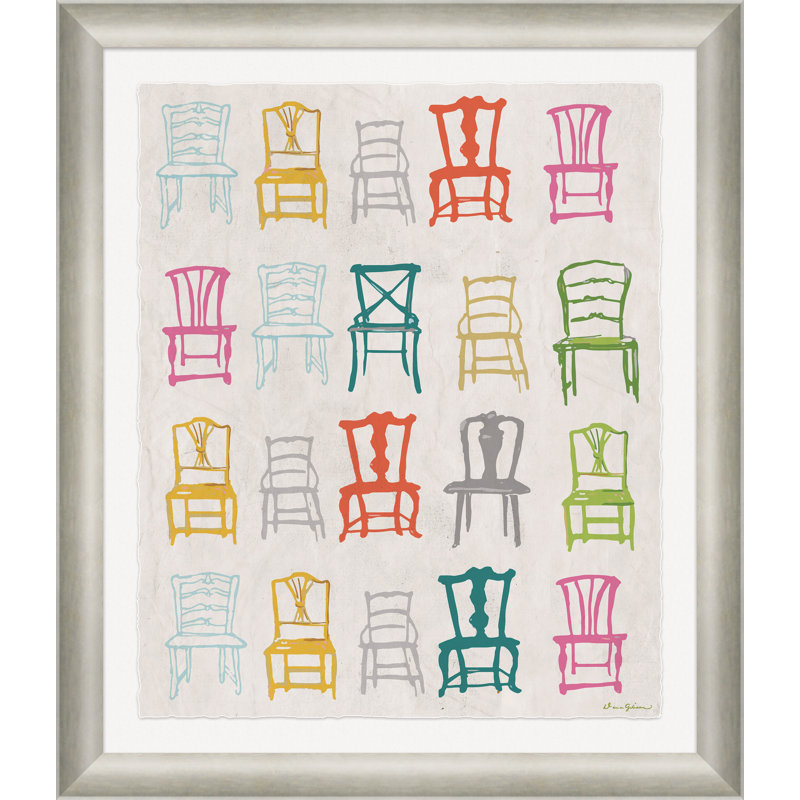 Painted Chairs In Multi Giclee Print by Dana Gibson