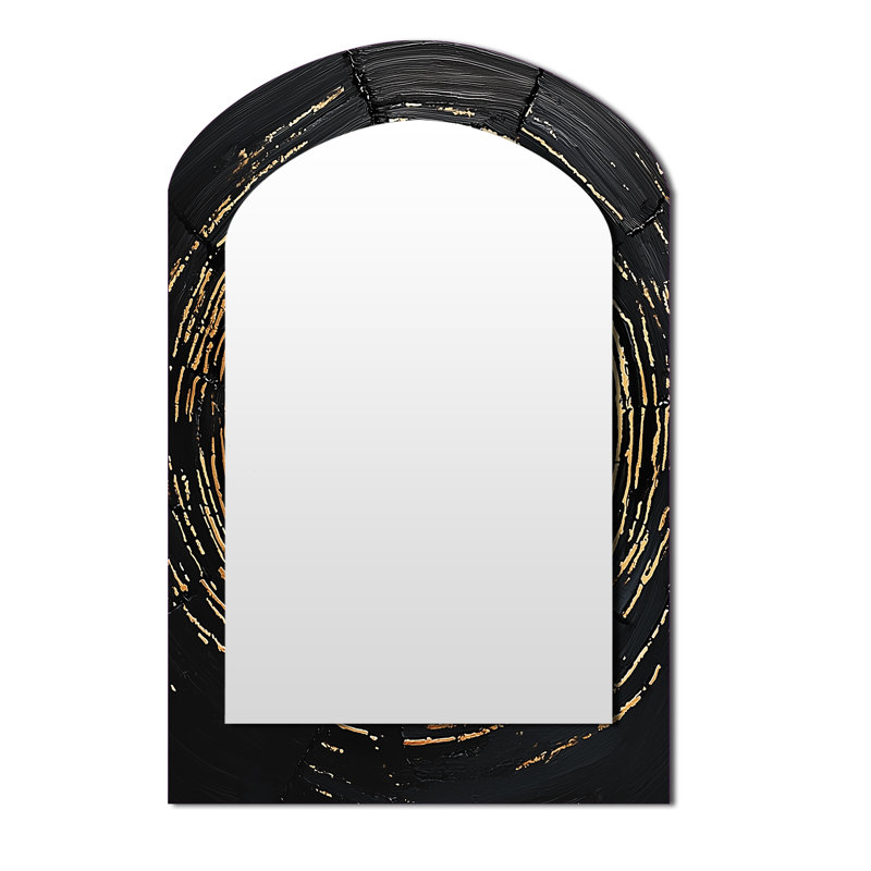 Décoration murale miroir doré en bois foncé Roots Of Serenity IV, 43 po x 33 po