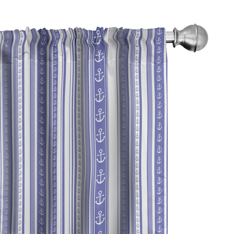 Striped Semi-Sheer Rod Pocket Curtain Panels, 28" x 84"