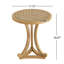 Table d'appoint ronde en bois manufacturé naturel avec base trépied courbée