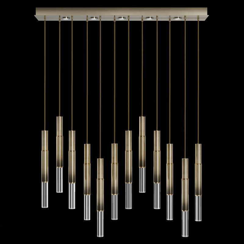 Luminaire suspendu l 61 po Antonia, Bronze ombré doux / laiton