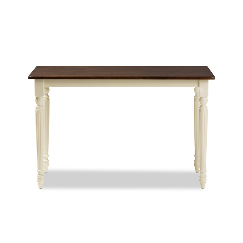 Altenburg Rubberwood and Cherry Rectangular Solid Wood Top with Solid Wood Base Dining Table
