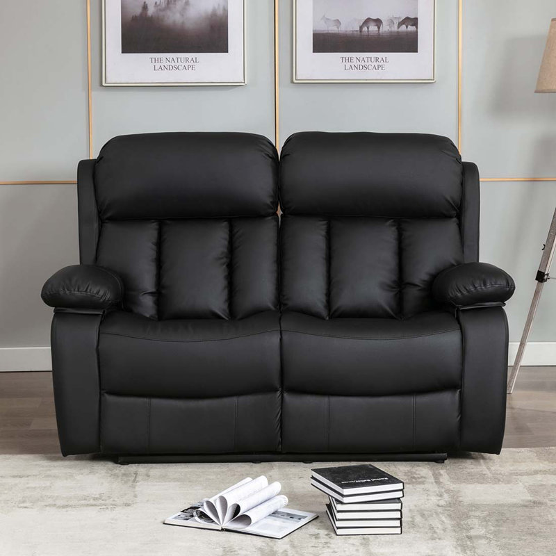 Deneka 2 Seater Linen Reclining Sofa, Brown