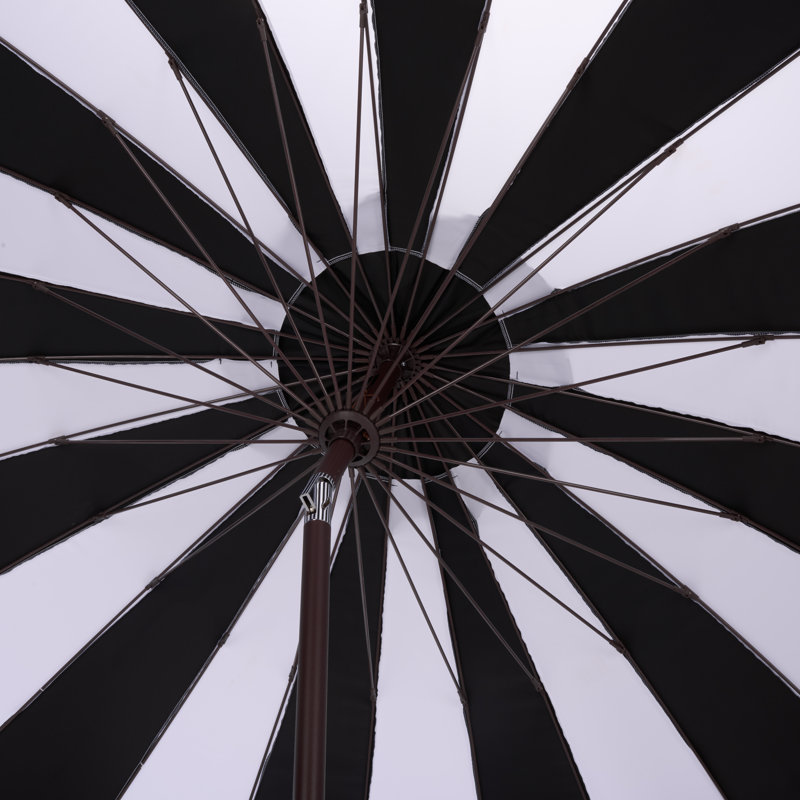 251.99cm Market Parasol, Black Stripe