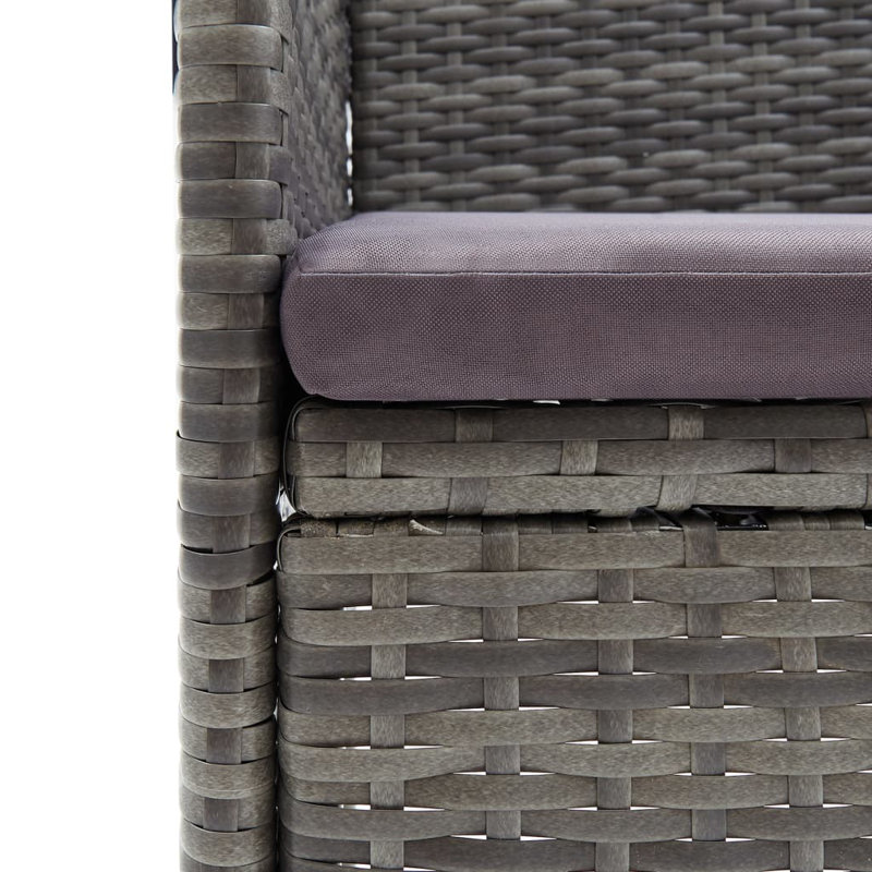 4x chaises de patio pour l'extérieur, Gris, Gris foncé