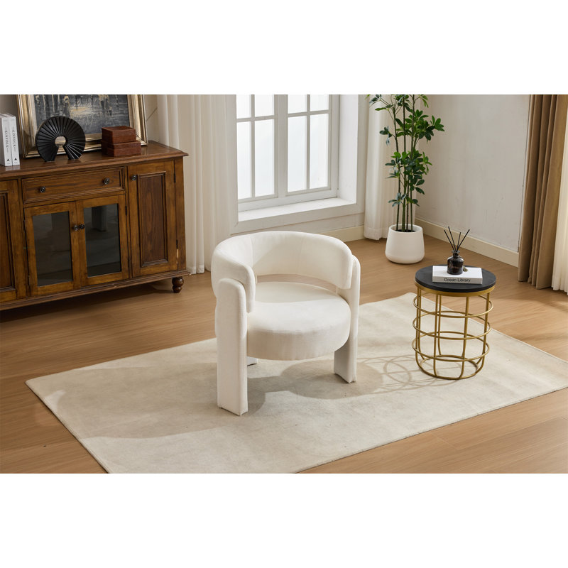 Chaise d'appoint moderne, Blanc ancien