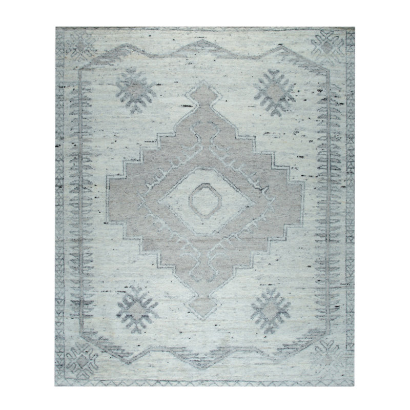 Amara Oushak Ivory Hand Knotted Wool Classic Oriental 8' x 10' Area Rug