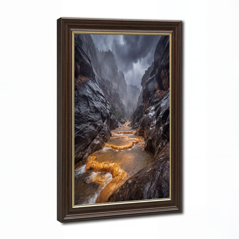 «Stormy Canyon River with Orange Terraces», art mural sur toile, H 24 po x l 16 po