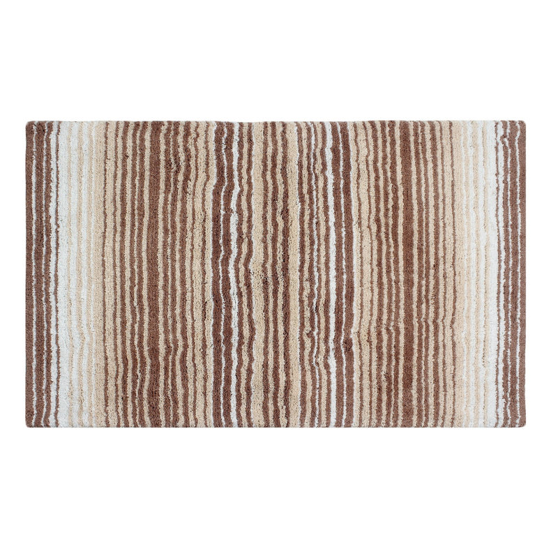 Tapis pour salle de bain 100% coton avec envers en latex, Simple - L 21 po x l 34 po, Beige