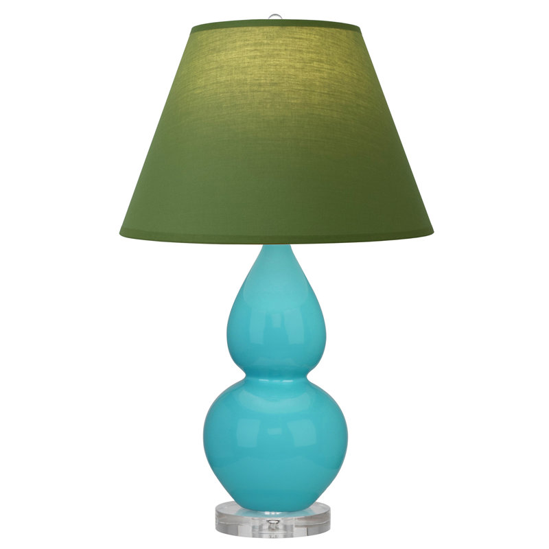 Petite lampe d'appoint à double gourde, Bleu crème, Thé vert / taupe