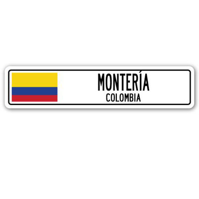 Plaque de rue en aluminium Monteroa, drapeau de la Colombie