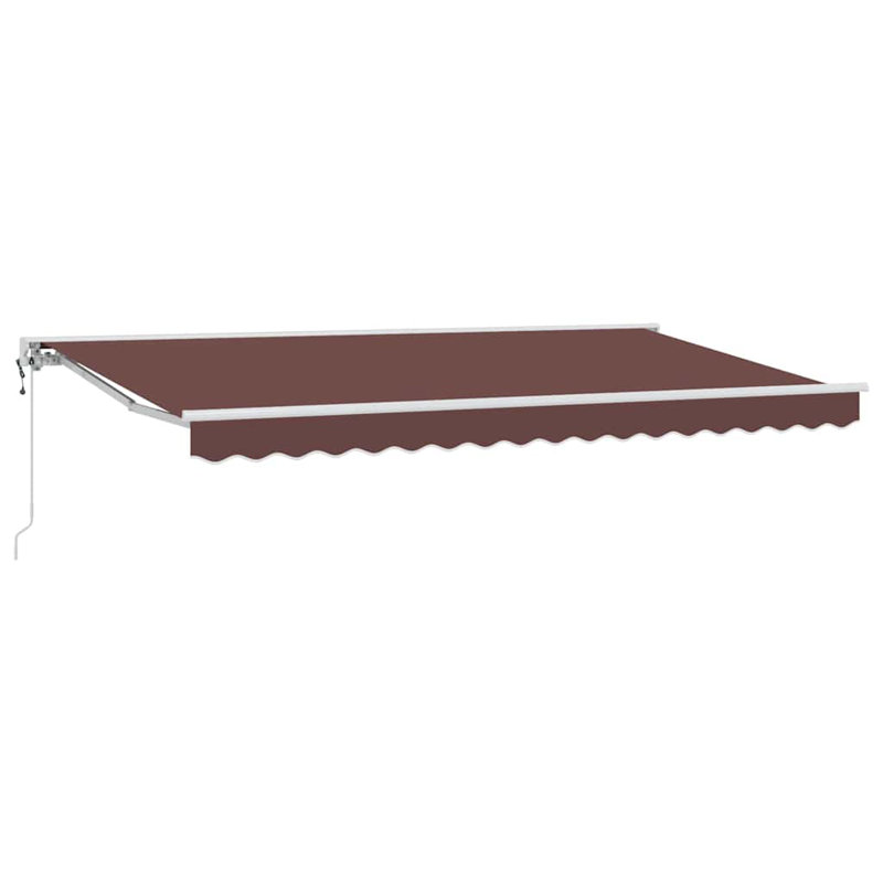 Brayden Studio Retractable Door / Window Awning, 400 cm W x 200 cm D, Brown/White