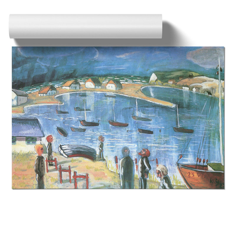 Harbour by Walter Gramatte - No Frame Painting, 21cm H x 30cm W x 0.1cm D