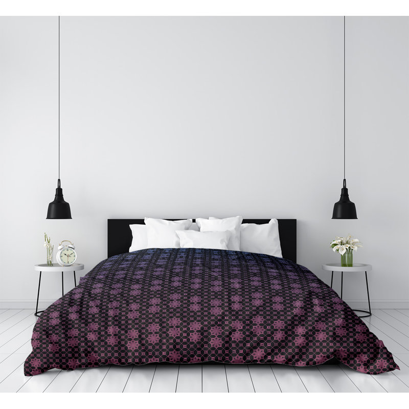 Housse de couette simple Katelyn Elizabeth, Microfibre, Housse de couette pour lit simple, Bleu / Rose