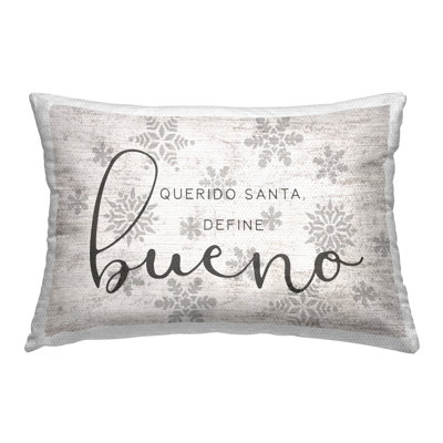 Querido Santa Define Bueno Outdoor Printed Pillow by Lil' Rue